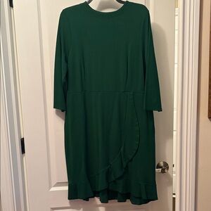 J. Jill Forest Green Long Sleeve Dress